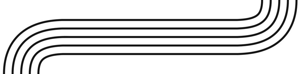 Striped zen shape with curve from down to top