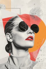 analog art collage from old magazines in vintage pop art style, home décor