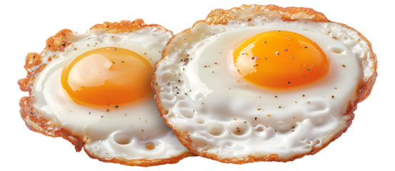 Fried eggs on a transparent background. Eggs png