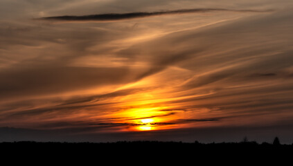 Fototapeta premium Sunset and soft clouds