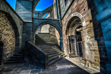 Sacra di San Michele (Saint Michael's Abbey) on Mount Pirchiriano, Susa valley, Turin, Piedmont, Italy