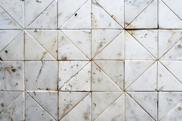 Illustration of old white tiles wall texture. Created with Generative AI