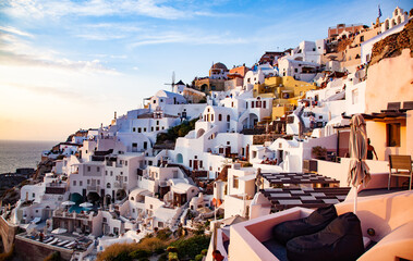 beautiful island of Santorini  Greece -  travel destination - Greek islands - obrazy, fototapety, plakaty