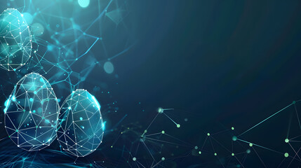 Beautiful festive Easter background with the main attributes of the holiday with copy space. AI Generated