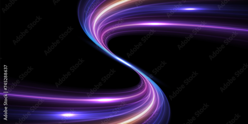 Poster modern abstract high-speed light trials effect. speed movement background. futuristic digital techno