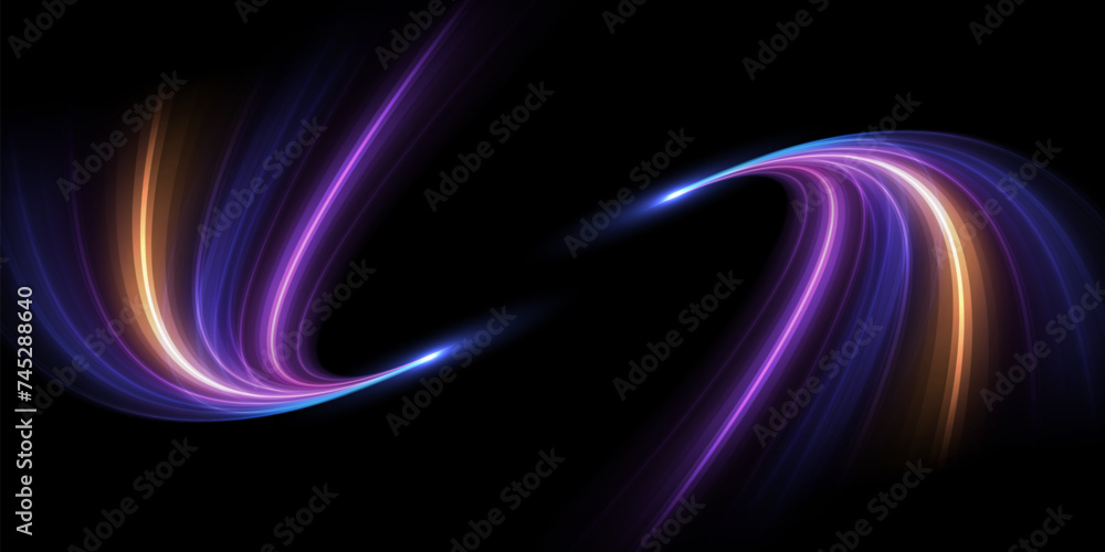 Aufkleber Modern abstract high-speed light trials effect. Speed movement background. Futuristic digital technology concept, big data, network connection, communication. Velocity pattern for banner. Vector EPS10