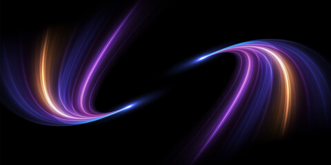 Modern abstract high-speed light trials effect. Speed movement background. Futuristic digital technology concept, big data, network connection, communication. Velocity pattern for banner. Vector EPS10