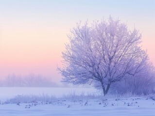Winter morning graient pale blue to soft lilac crisp awn