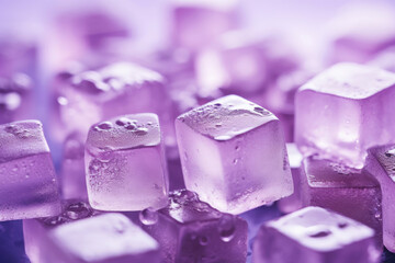 Group of Ice Cubes on Table