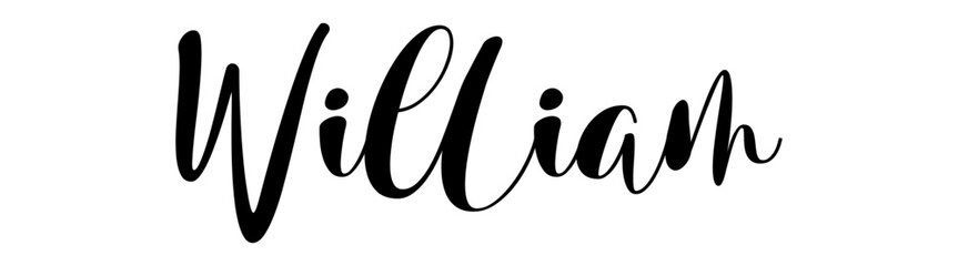 William  - black color - name written - ideal for websites,, presentations, greetings, banners, cards,, t-shirt, sweatshirt, prints, cricut, silhouette, sublimation	

