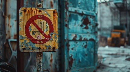 closeup of a place with do not cross sticker