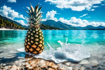 tropical island with palm trees