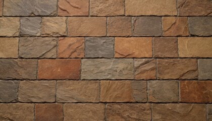 Obraz premium Slate tile ceramic seamless pattern brick brown stone texture for background