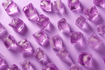 Purple Ice Cubes on a Purple Background