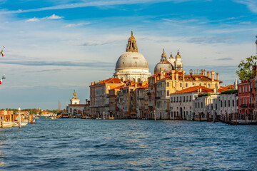 Santa Maria della Salute basilica and Grand canal, Venice, Italy - obrazy, fototapety, plakaty