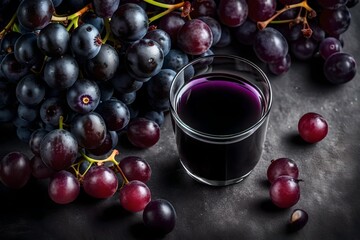 red wine and grapes