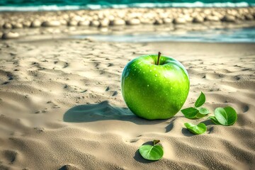 apple on the beach