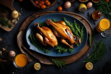 grilled fish with vegetables