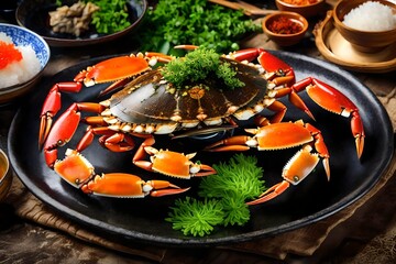 cooked crab on a plate