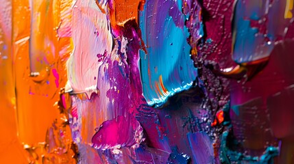 Abstract gouache painting. Close-up of artist's palette. - obrazy, fototapety, plakaty