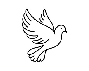Fototapeta na wymiar Vector drawing of a pigeon, one line.