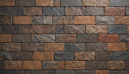 Slate tile ceramic seamless pattern brick brown stone texture for background