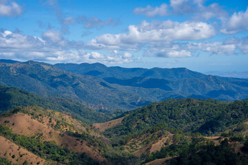 Ta Nang - Phan Dung route with milestone between 3 provinces through grass hills and forests in...