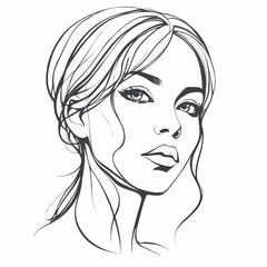 Chica en ilustraci&oacute;n de linea