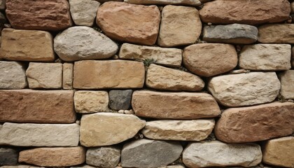 Obraz premium Brick stacked stone wall background horizontal pattern