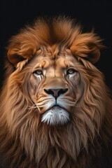 a portrait of a lion