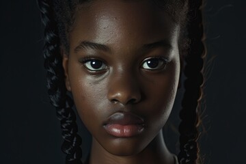 Portrait of a black teenage girl.