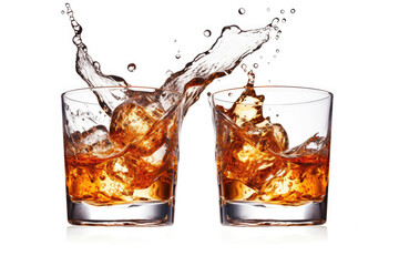 Two Glasses Filled With Ice and Water