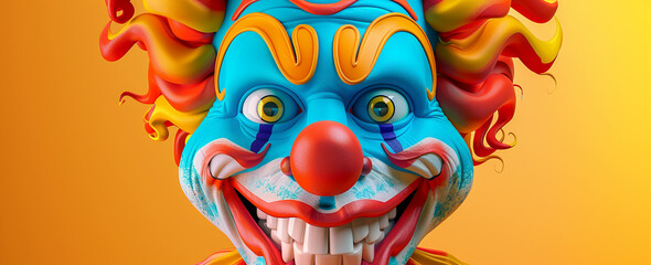 April 1st, April Fools Day, funny clown with balloons, circus performer, funny the laughing clown,...