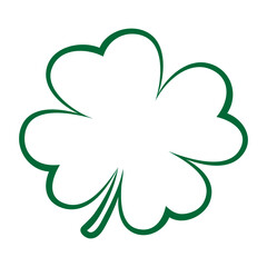 Four leaf outline clover icon. Vector illustration for St. Patrick's day decorations - 745296652