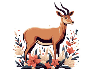 Cute Antelope Vector Cartoon illustration