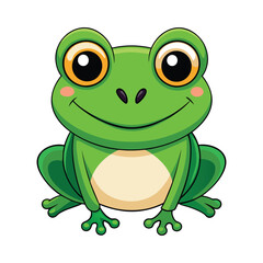 Vector of cartoon frog illustration on white