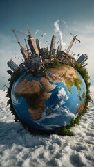 Abstract global warming and environmental protection concept. Danger weather changes idea. Copy space.