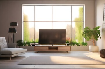 modern living room with tv.generative ai