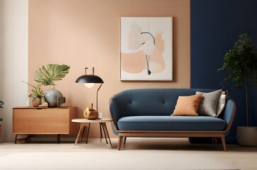 modern living room with sofa.generative ai