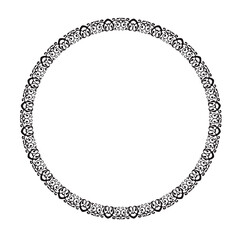 Circle frame round border design shape icon for decorative vintage doodle element
