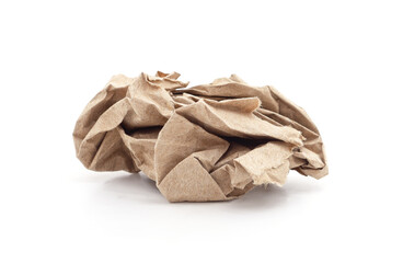 Crumpled brown paper.
