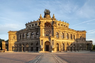 Deurstickers Semperoper opera house at sunrise, Dresden, Saxony, Germany © eyetronic