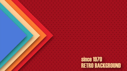 Vintage perforated background from the 1970s, 1960s and 1950s in abstract frames or retro shapes. Vector illustration. Copy space for text.