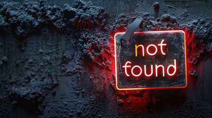 Text "not found" on black background, 404 page concept
