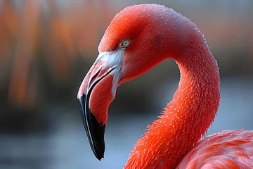 Foto auf Acrylglas Close Up of Flamingo With Blurry Background © D