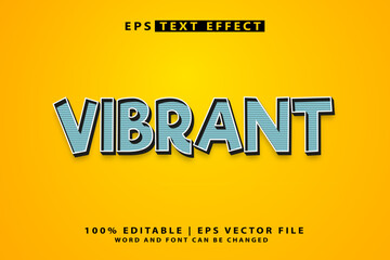 vibrant color 3d editable text effect vintage color