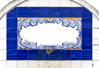 Moldura vazia de azulejos portugueses, png 