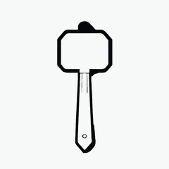 Minimalist outline of hammer