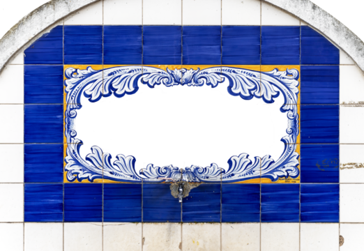 Moldura vazia de azulejos portugueses, png 
