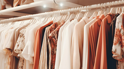 Variety and Elegance: A Capture of a Well-Organized H&M Clothing Rack Displaying Diverse Fashion Pieces